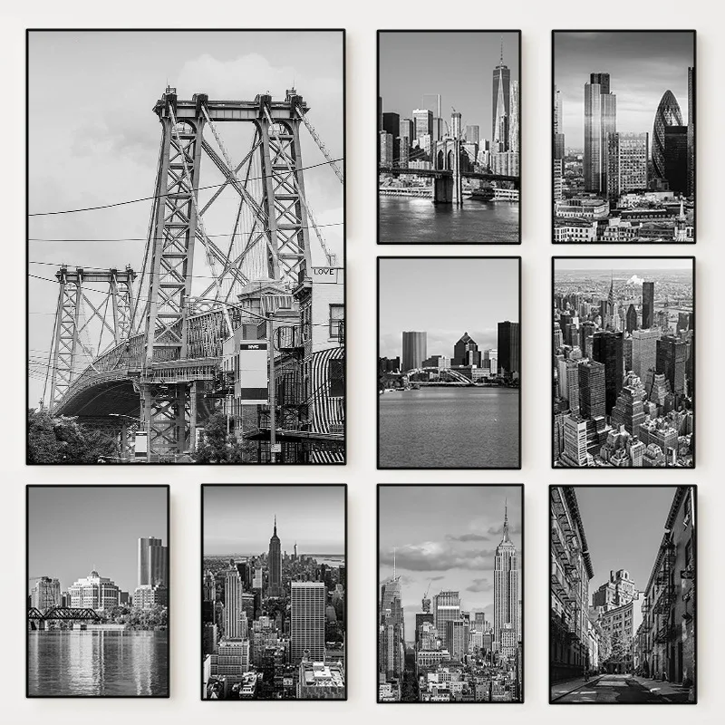 (2D 캔버스 페인팅) 흑백 뉴욕시 사진 포스터 뉴욕  - Photography Black And White 리뷰 및 가격