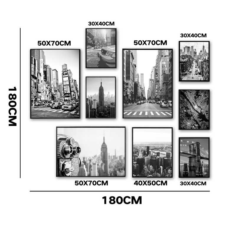 1pc 프레임리스 캔버스 페인팅 뉴욕시 캔버스 페인팅  - Photography Black And White 리뷰 및 가격