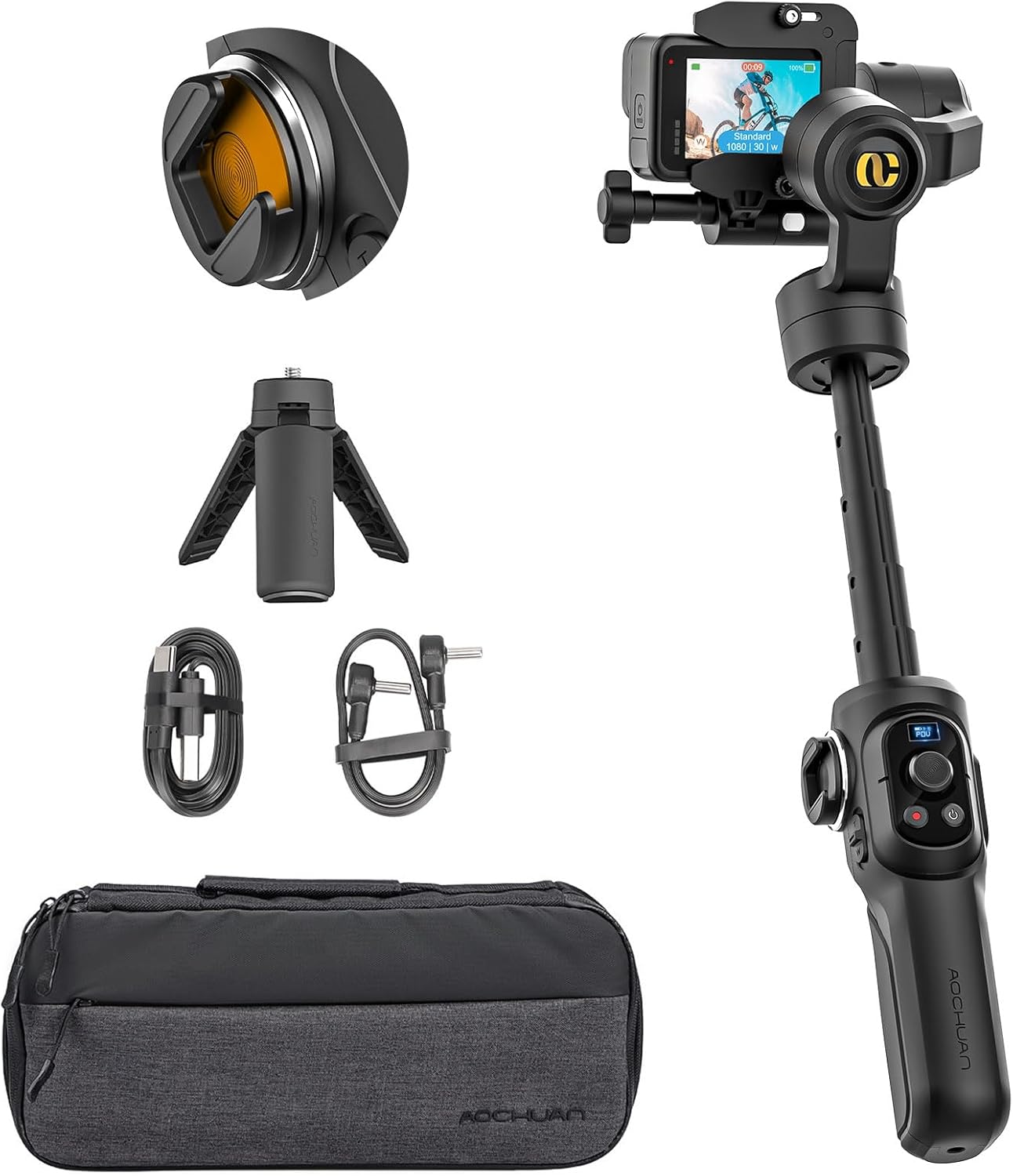 액션 카메라용 3축 핸드헬드 스테빌라이저, 내장형 19 - Handheld Stabilizer Gimbal 리뷰 및 가격
