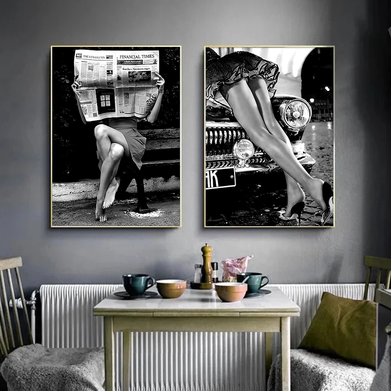 빈티지 흑백 섹시한 여성 음주 및 흡연 포스터 사진 H - Photography Black And White 리뷰 및 가격